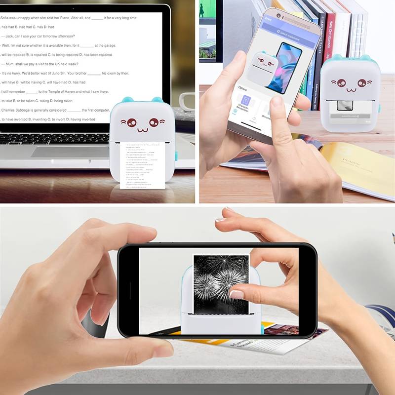 Mini Portable Bluetooth Wireless Thermal  Travel  Printer