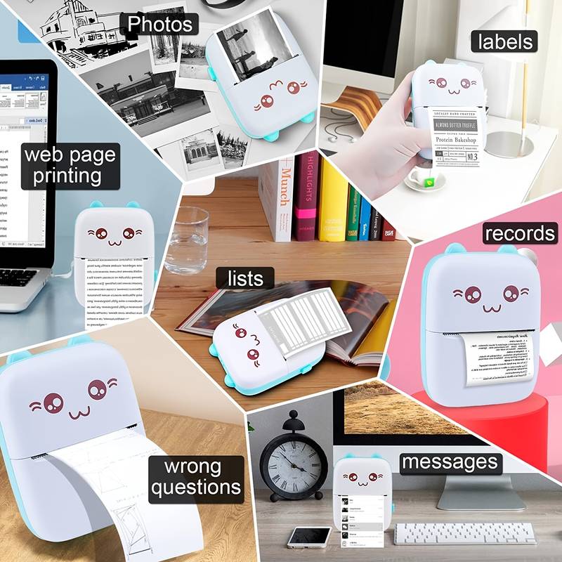 Mini Portable Bluetooth Wireless Thermal  Travel  Printer