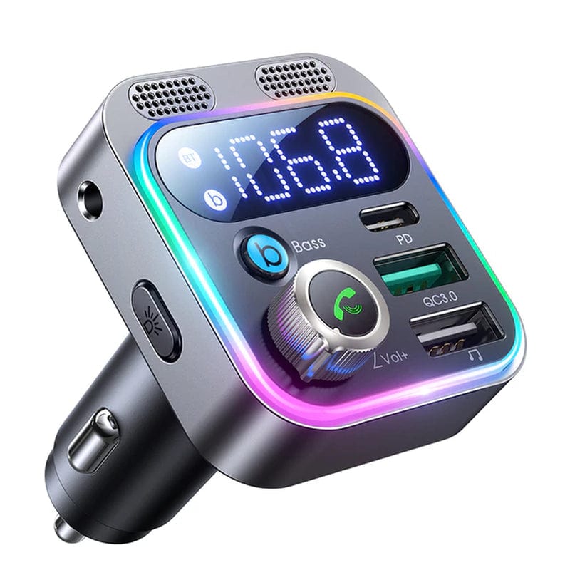  Bluetooth 5.3 FM Car Transmitter [Deep Bass Sound] 