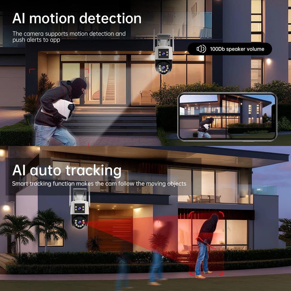 10MP 6MP PTZ Wifi Camera Outdoor Dual Lens IP Camera AI Tracking Security Surveillance Camera ONVIF Wireless CCTV Camera