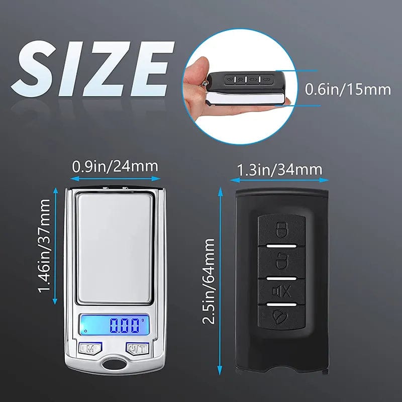 1Pcs 200G/100G 0.01G Precision Portable Car Key Shape Mini Digital Pocket Electronic Gram Scale with LCD Display and Batteries